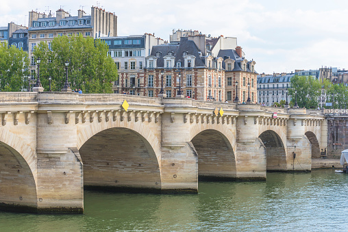 2018/08/22: Paris, France: The Pont Neuf, New bridge across the river Seine in Paris