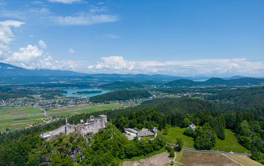 Aerial photos of the Faaker See region near Villach in Carinthia (Austria)