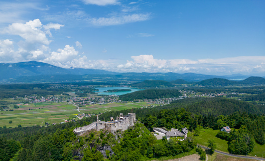 Aerial photos of the Faaker See region near Villach in Carinthia (Austria)