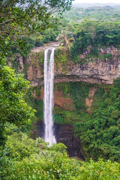 istock Charamel Waterfall in Mauritius cascading down a rocky cliff face 1497677376