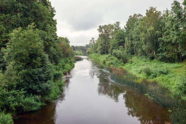 istock River - Minija Lithuania. View from above from the pedestrian bridge 1497678750