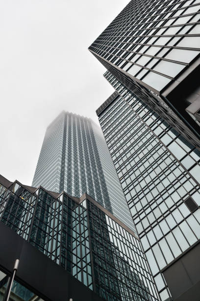 Modern Skyscraper Buildings in Downtown Minneapolis Minnesota with slight fog