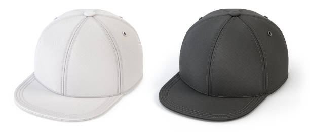 istock White and black snap back mock up, blank hat template, isolated on white background. 1497690225