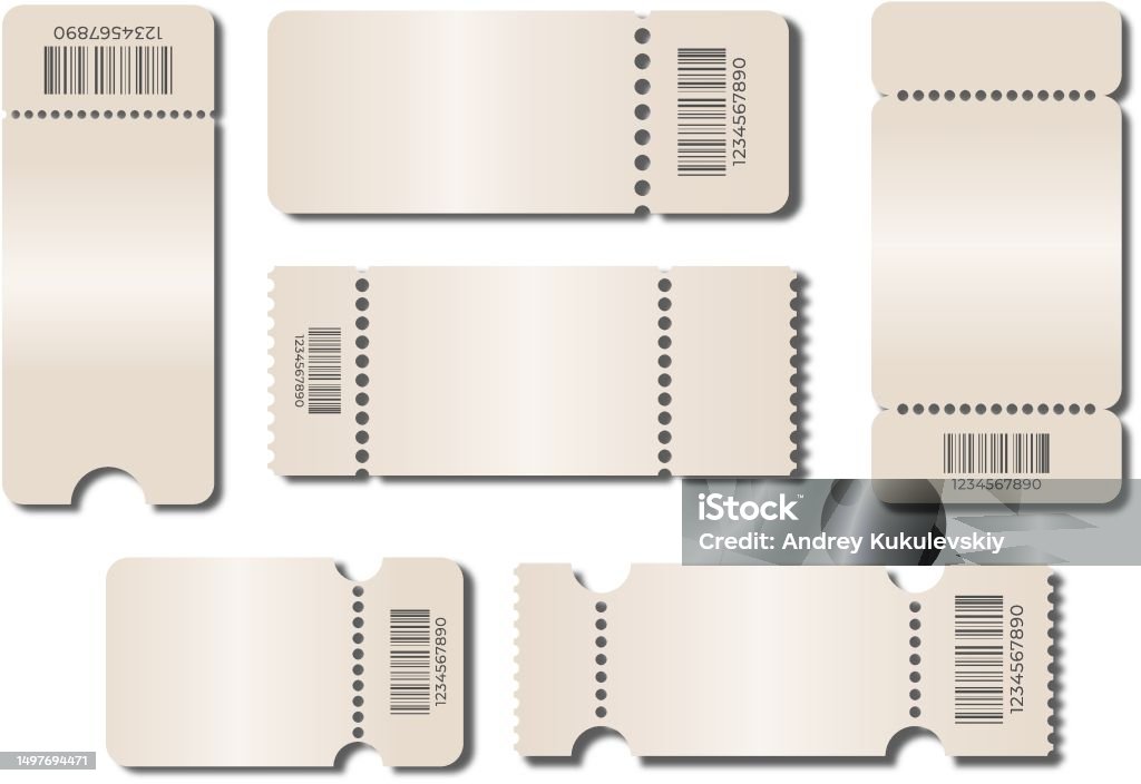 Color Ticket Ticket Set Gradient Beige Tickets Vector Coupon Ticket Template Stock ...