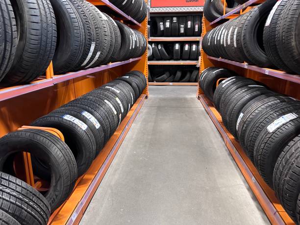 istock Car tires in the store 1497698414