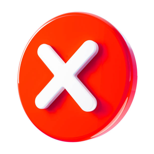 istock Cross 3D Icon. Wrong, Rejection Sign from rounded icon isolated on empty background 3d Illustration 1497698507