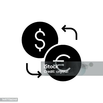 istock Money Exchange Icon Solid Style. Vector Icon Design Element for Web Page, Mobile App, UI, UX Design 1497706548