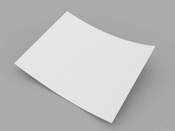 istock Curved sheet of A4 paper on a gray background. 1497708278