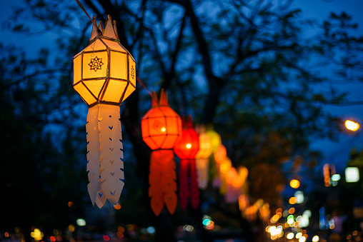 Colorful Lantern Festival or Yee Peng Festival (North of Thailand new years) , Chiang Mai ,Thailand
