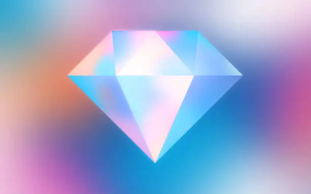 Vector illustration of Diamond Gem Glow Gradient Modern Design