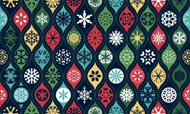 Vector illustration of Seamless Christmas pattern wallpaper design