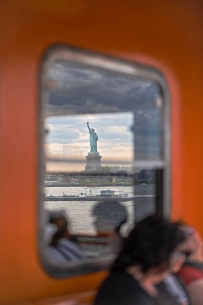 istock Statue or Liberty through Ferry Window.  New York City. 1497722658