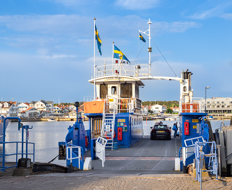 Marstrand, Sweden - May 23, 2023: Ferry to Marstrand on the Swedish west coast
