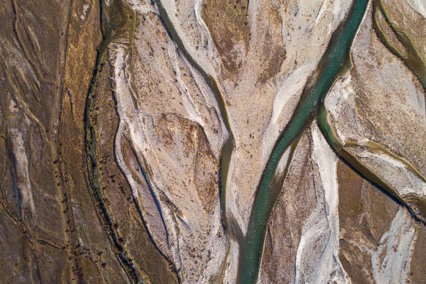 istock Aerial perspective of river braid system from glacial runoff 1497732144