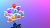 Webinars and Field Event Concepts, color block tower with elements