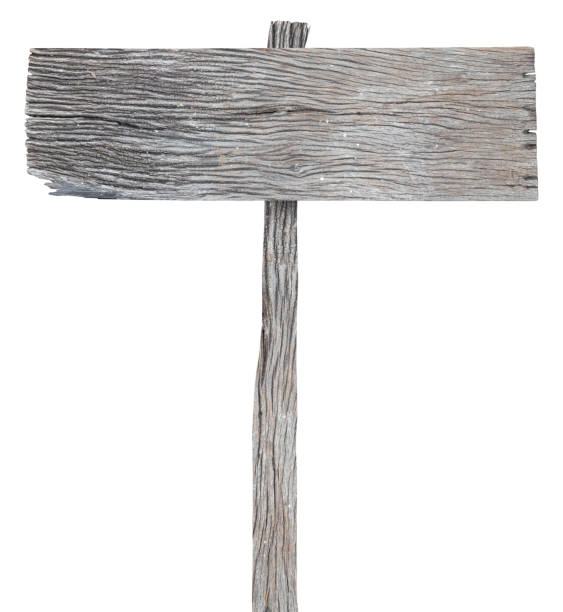 istock Old wooden sign isolated on white background 1497740875