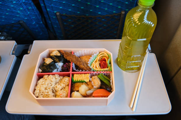Japanese Eki Bento, lunch box, and a bottle of green tea
