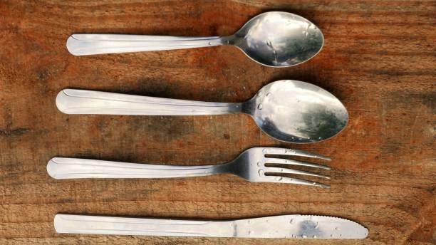 istock Food and Kitchen: cutlery on the table. Tableware, close-up shot. Silverware on the table 1497746637