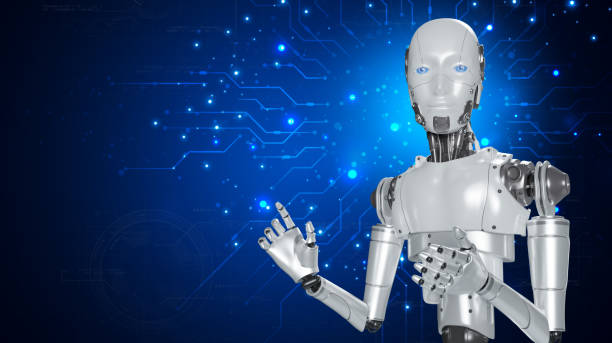 istock Robot are assistant  for provide access to data growth of business in online network, Robot application and global connection, AI, Artificial intelligence. 1497747551