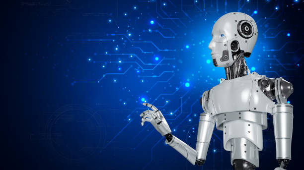 istock Robot are assistant  for provide access to data growth of business in online network, Robot application and global connection, AI, Artificial intelligence. 1497747556
