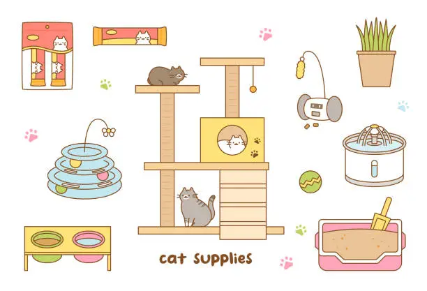 Vector illustration of Cat object