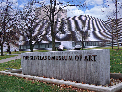 Cleveland, Ohio - December 14, 2014: Exterior of the Cleveland Museum of Art, in a park near the university