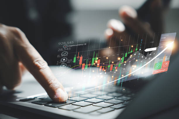 istock Corporate businessman analyzing financial data chart on a laptop screen for online banking 1497760358