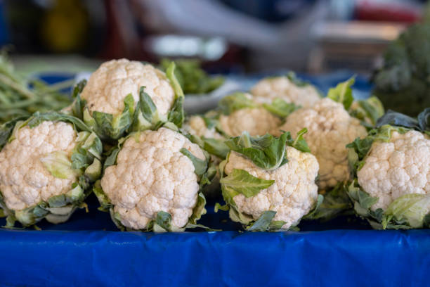 fresh cauliflower at the local market