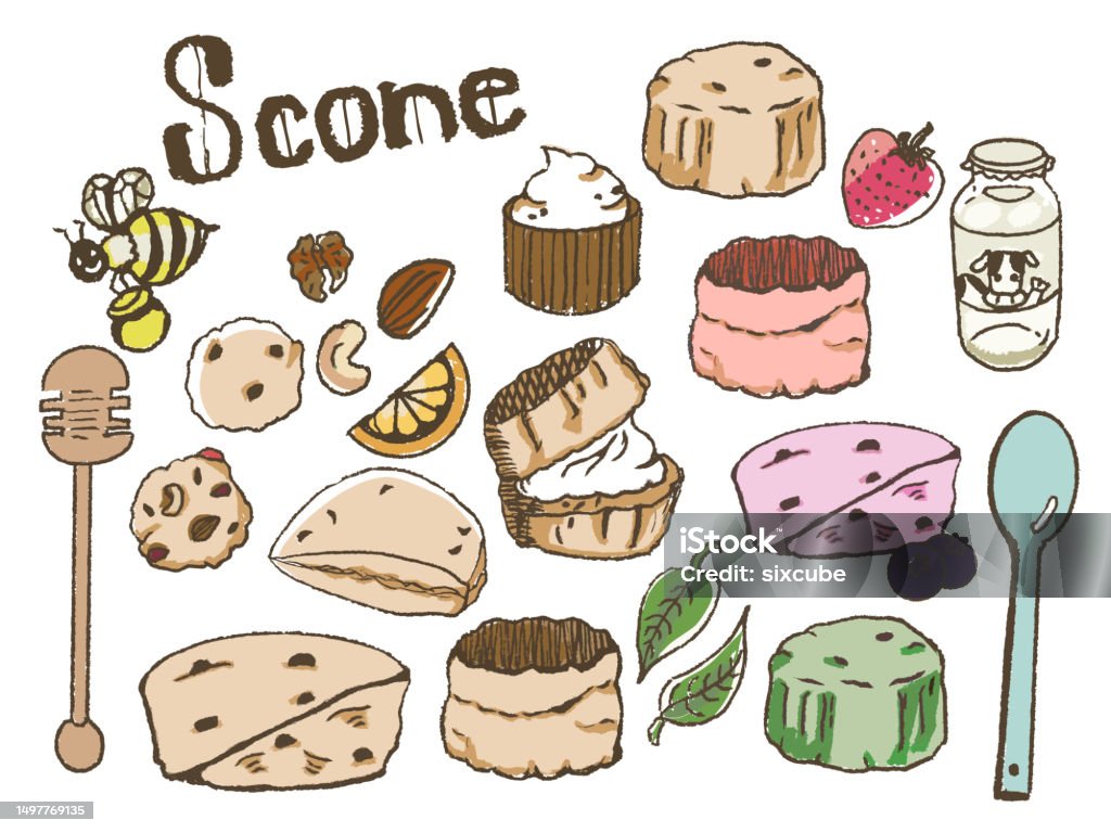 Scone Animation Ensemble Dillustrations Scones Vecteurs libres de droits et plus d ...