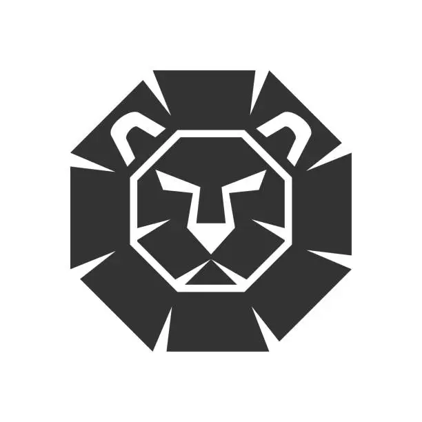 Vector illustration of lion logo template. Icon Illustration Brand Identity. Isolated and flat illustration. Vector graphic