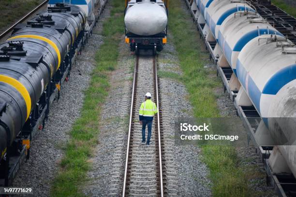 Engineer Railway Under Checking Construction Process Train Testing And ...