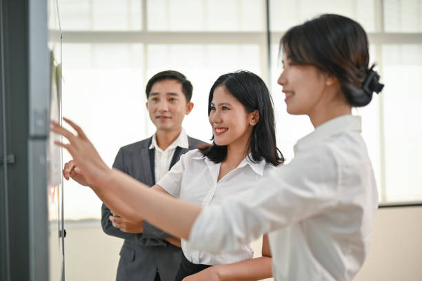 istock A female marketing worker shared her ideas with her colleagues 1497774889
