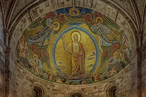mosaic in Lund Cathedral depicting the last judgement
