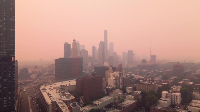 Brooklyn Skyline Surrounded in Wildfire Smoke
