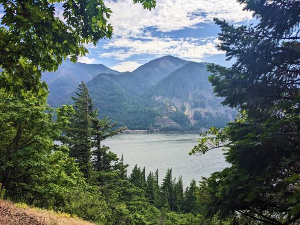 istock View of mountains and river framed by trees 1497780871
