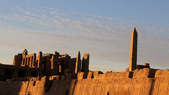 The Karnak Temple Complex contains numerous shrines, pylons, columns and ancient statues.