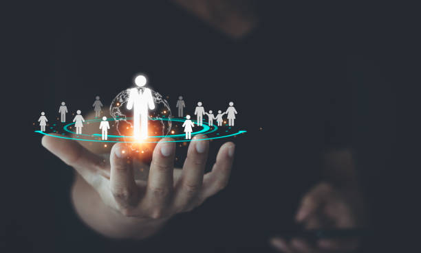 istock Target customer, buyer persona, customer behavior concept. Businessman shows target customer on virtual screen. Marketing plan and strategies. Personalization marketing, customer centric strategies. 1497786631