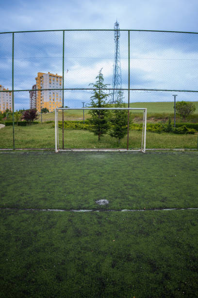 Football field and empty goal