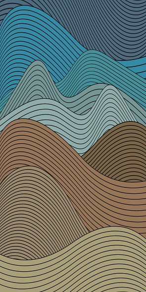 Abstract line wave pattern vertical background. Rural landscape concept vector illustration.