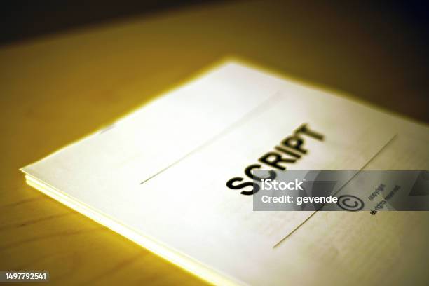 Screen Writer Interviewing With Hard Copy Script Stock Photo - Download ...