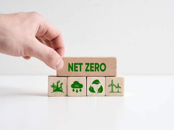 istock Net zero and carbon neutral concept. Net zero greenhouse gas emissions target. 1497793703