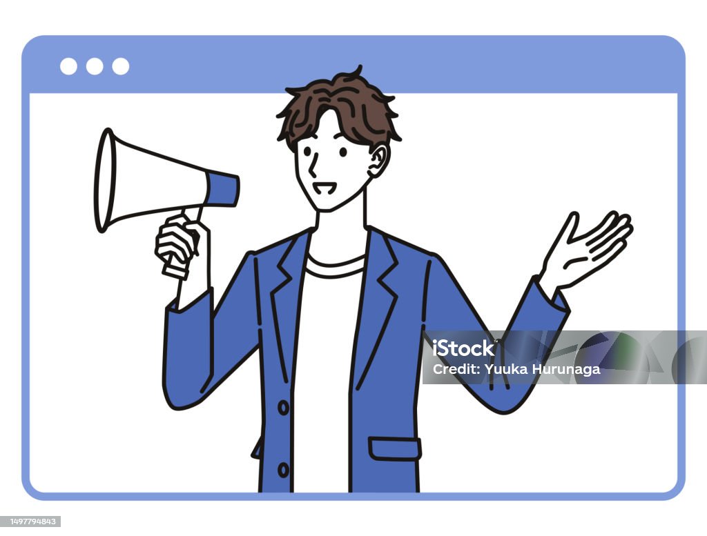 Man Sign Web Man Advertising On The Web Stock Illustration - Download Image Now ...