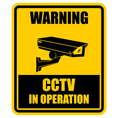 Warning, CCTV in operation, sign vector