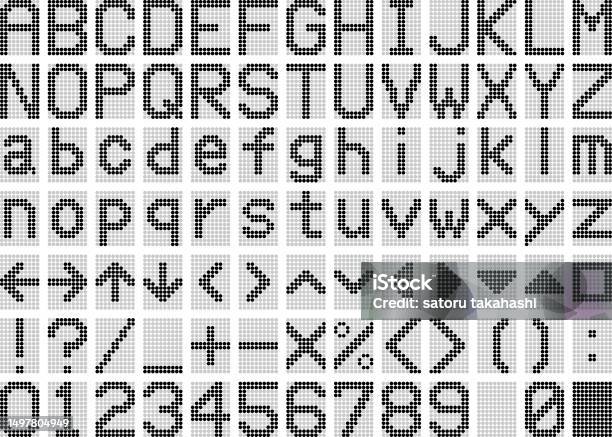 Alphanumeric Simple Digital Alphanumeric Image Material Collection Stock Illustration ...