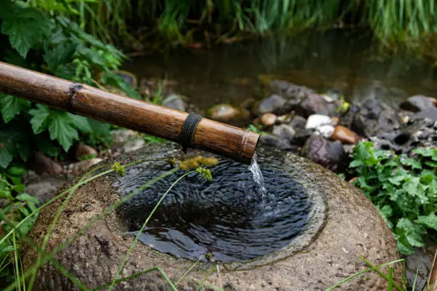 water detail in Japanese garden