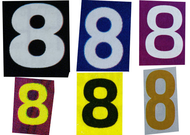 istock Number 8 magazine cut out font, ransom letter, isolated collage elements for text alphabet, ransom note 1497806429