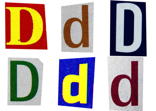 istock Letter d magazine cut out font, ransom letter, isolated collage elements for text alphabet, ransom note 1497806612