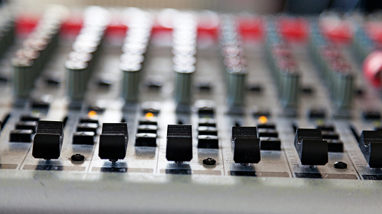 mixer table for studio musicians and sound effects