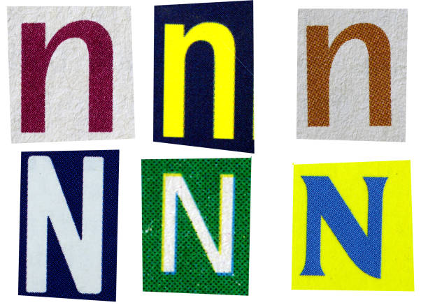 istock Letter n magazine cut out font, ransom letter, isolated collage elements for text alphabet, ransom note 1497807051