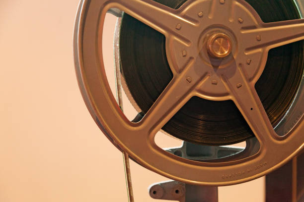 istock an old-fashioned film reel mounted for viewing on camera 1497807191